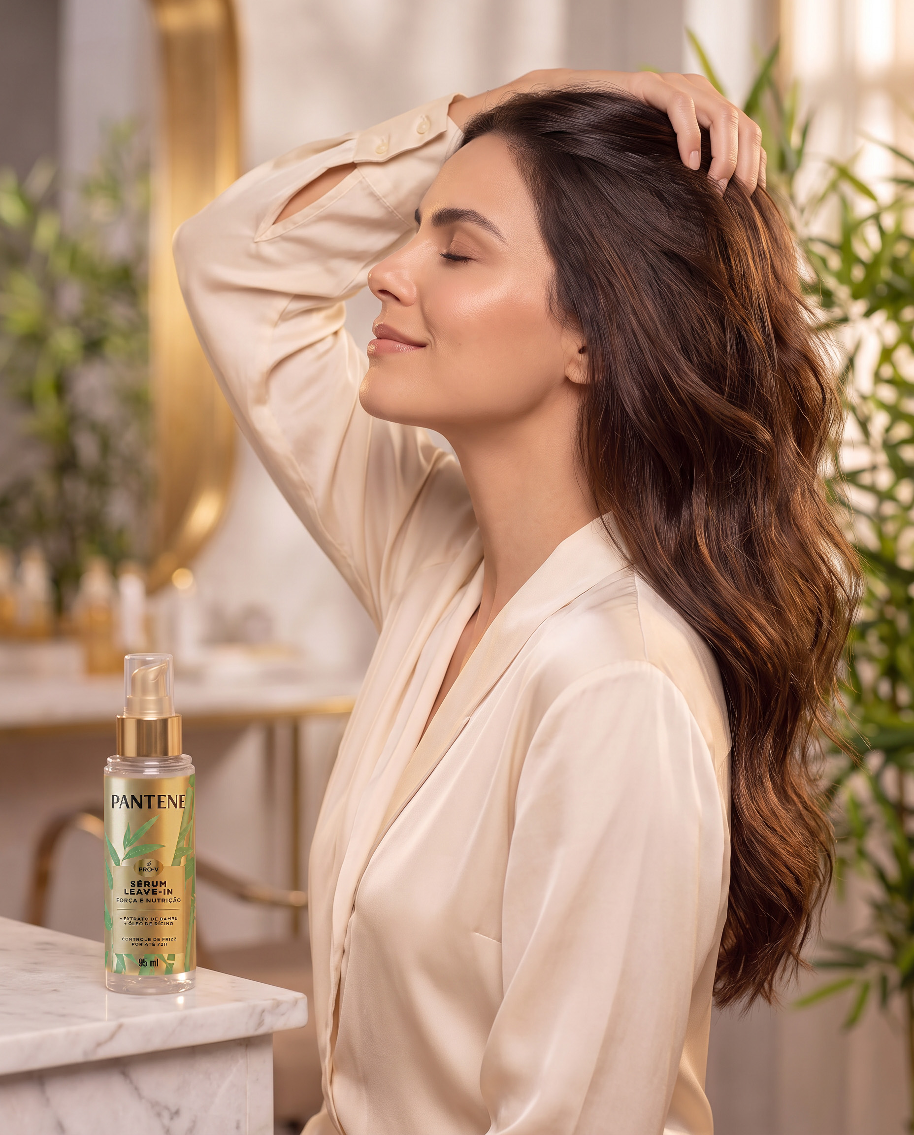 Pantene Sérum Bambu — modelo de campanha